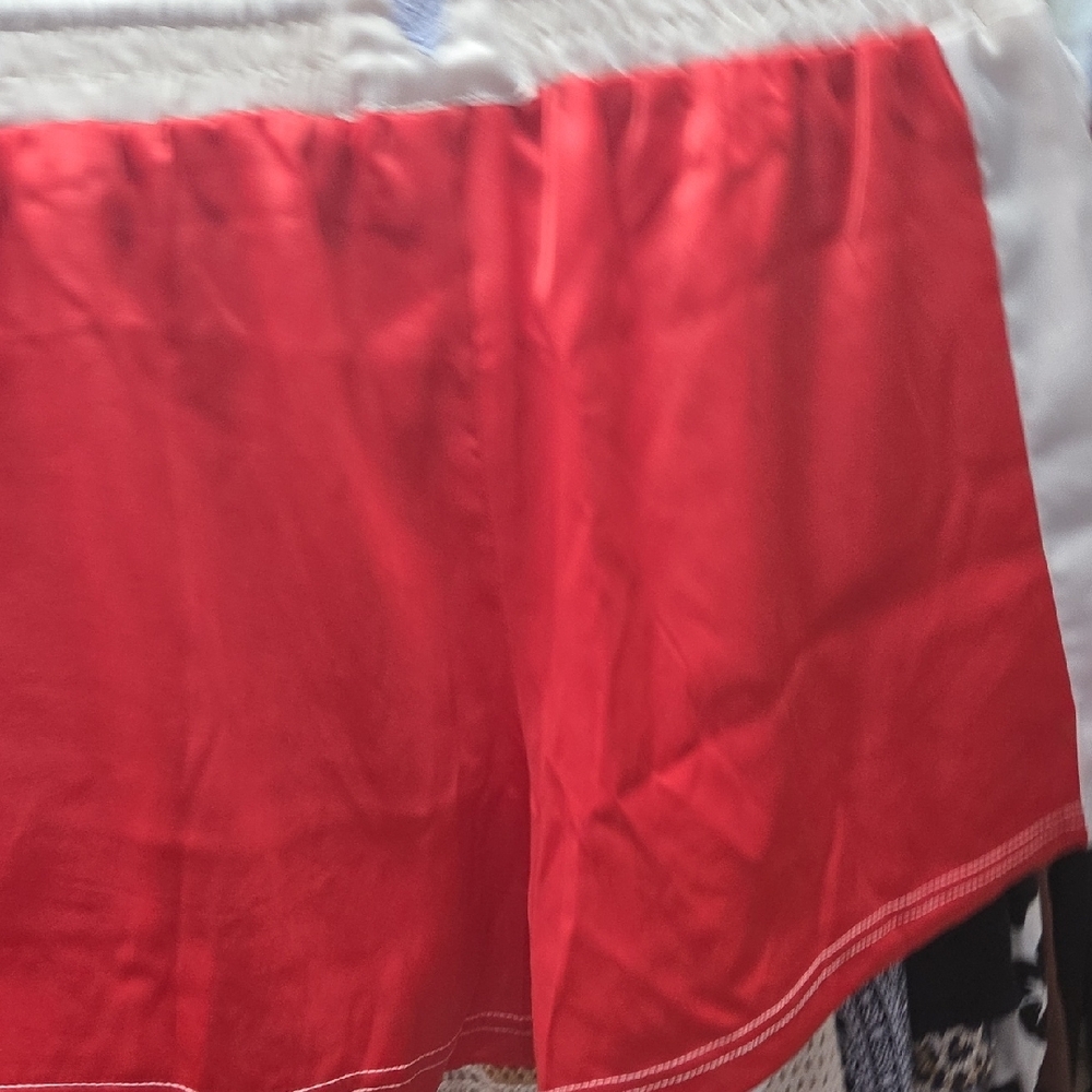 Free People Red and Cream Floral Panel Athletic Shorts - Picture 8 of 9